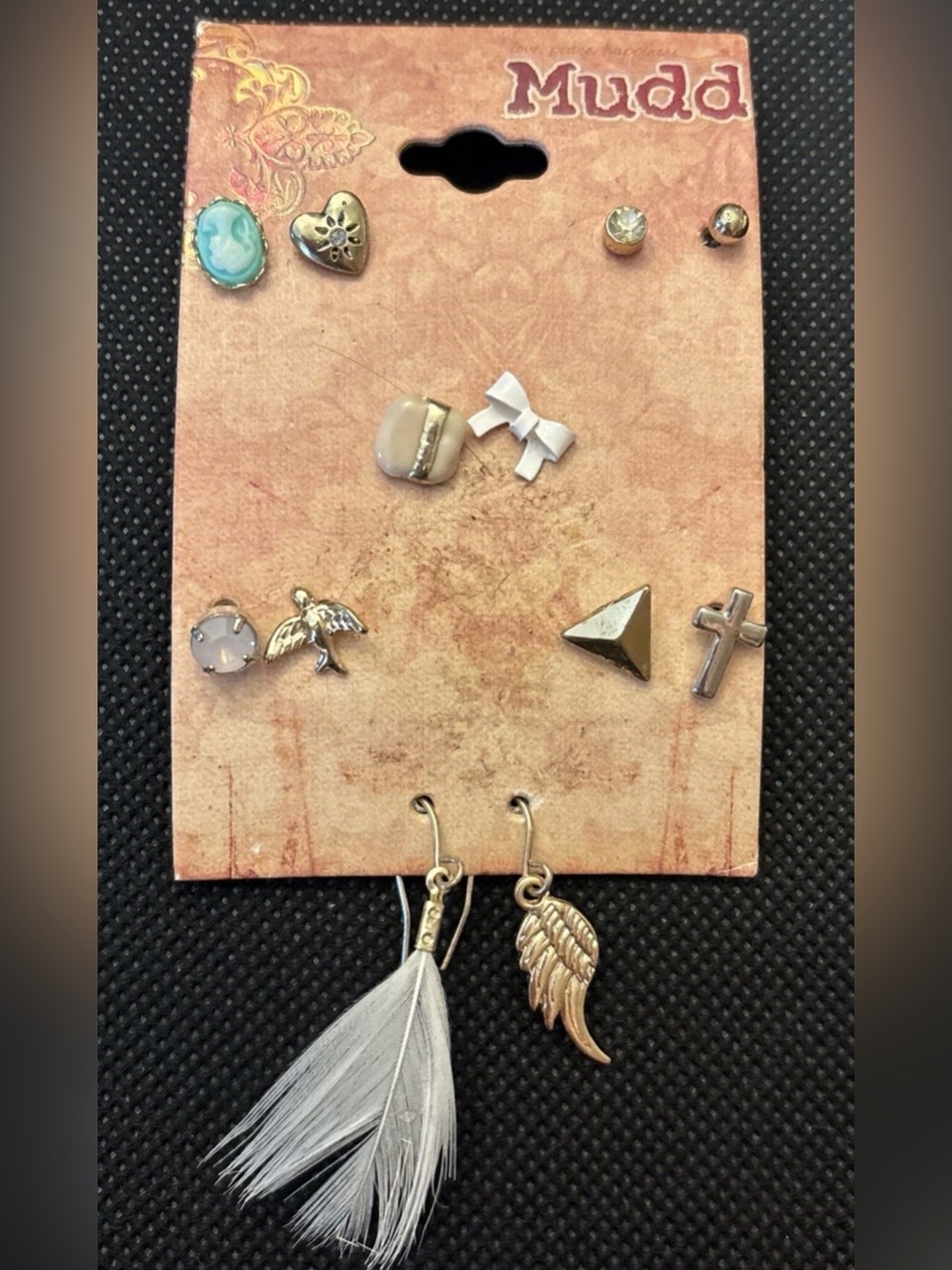 Mudd Earrings Mismatched Studs Dangle 6 Pairs